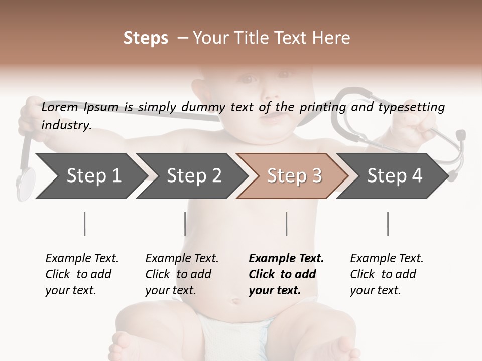 A Baby With A Stethoscope On His Head PowerPoint Template