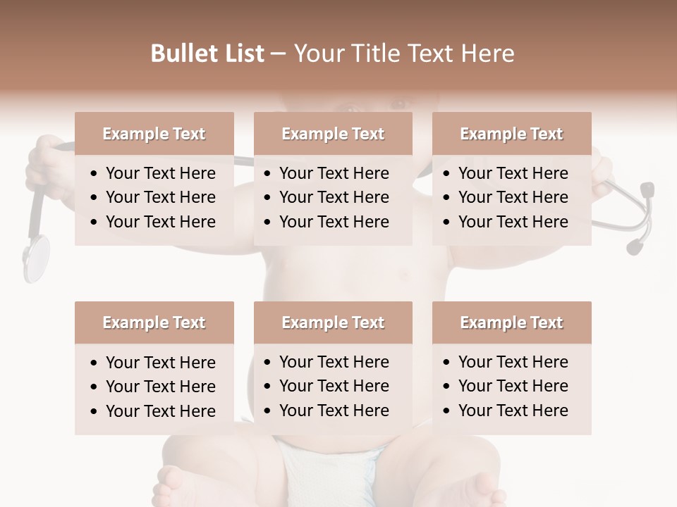 A Baby With A Stethoscope On His Head PowerPoint Template