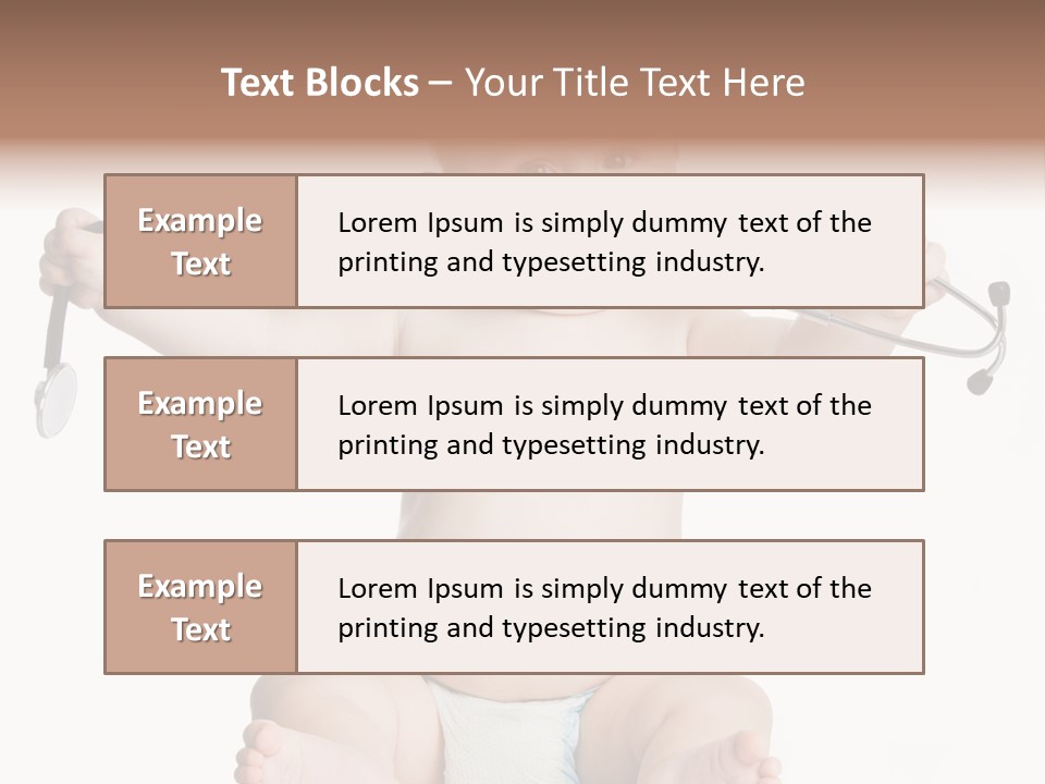 A Baby With A Stethoscope On His Head PowerPoint Template