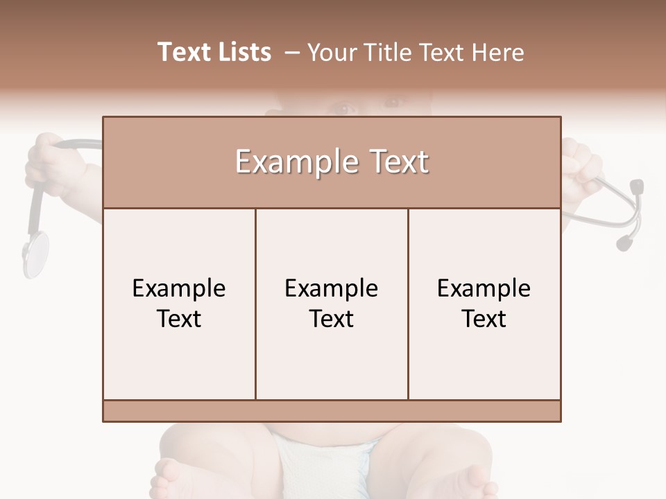 A Baby With A Stethoscope On His Head PowerPoint Template