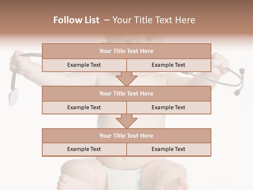 A Baby With A Stethoscope On His Head PowerPoint Template