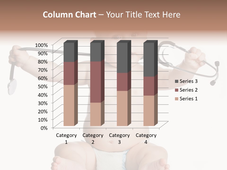 A Baby With A Stethoscope On His Head PowerPoint Template