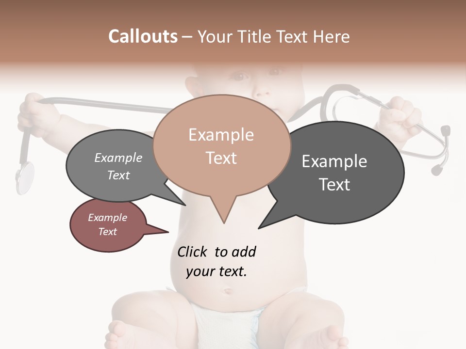 A Baby With A Stethoscope On His Head PowerPoint Template