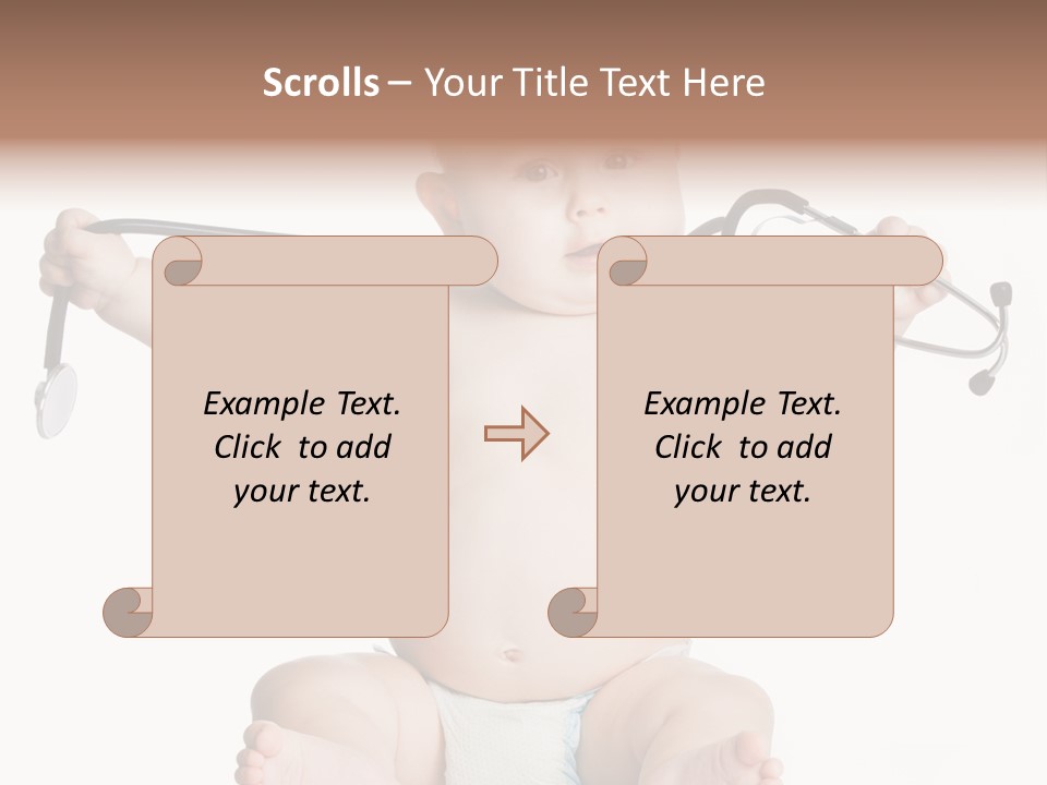 A Baby With A Stethoscope On His Head PowerPoint Template