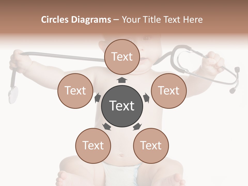 A Baby With A Stethoscope On His Head PowerPoint Template