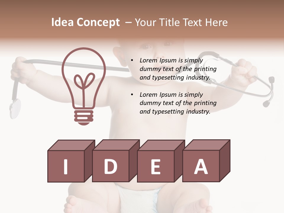 A Baby With A Stethoscope On His Head PowerPoint Template