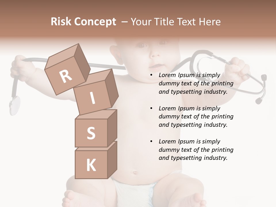 A Baby With A Stethoscope On His Head PowerPoint Template