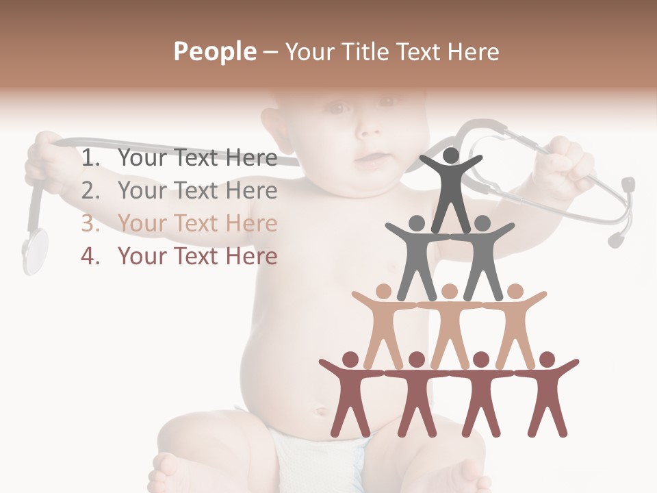 A Baby With A Stethoscope On His Head PowerPoint Template