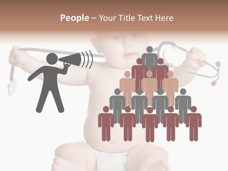 A Baby With A Stethoscope On His Head PowerPoint Template