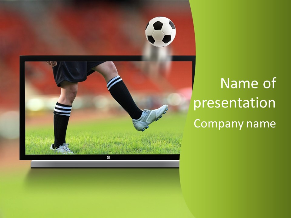 Entertainment Football Monitor PowerPoint Template