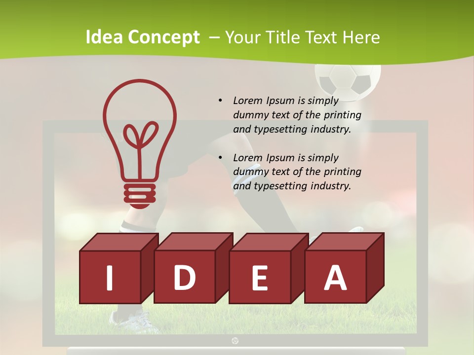 Entertainment Football Monitor PowerPoint Template