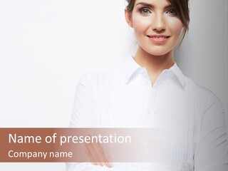 Professional White Girl PowerPoint Template