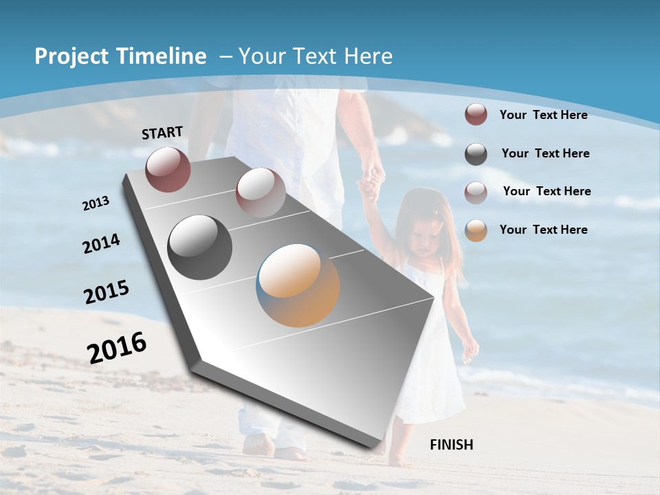 Playing Love Beach PowerPoint Template