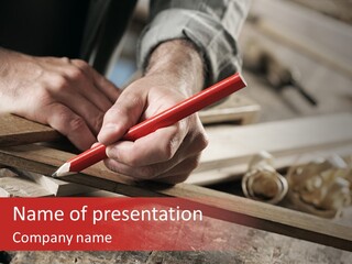 Rolled Up Sleeves Equipment Ruler PowerPoint Template