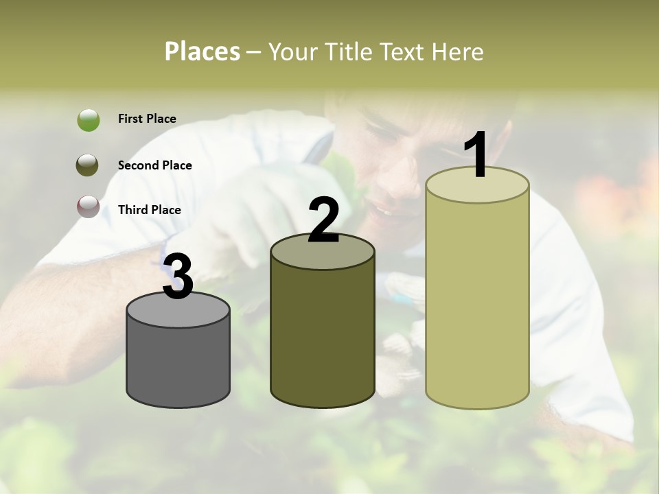 Secateurs Gardener Blue Collar PowerPoint Template