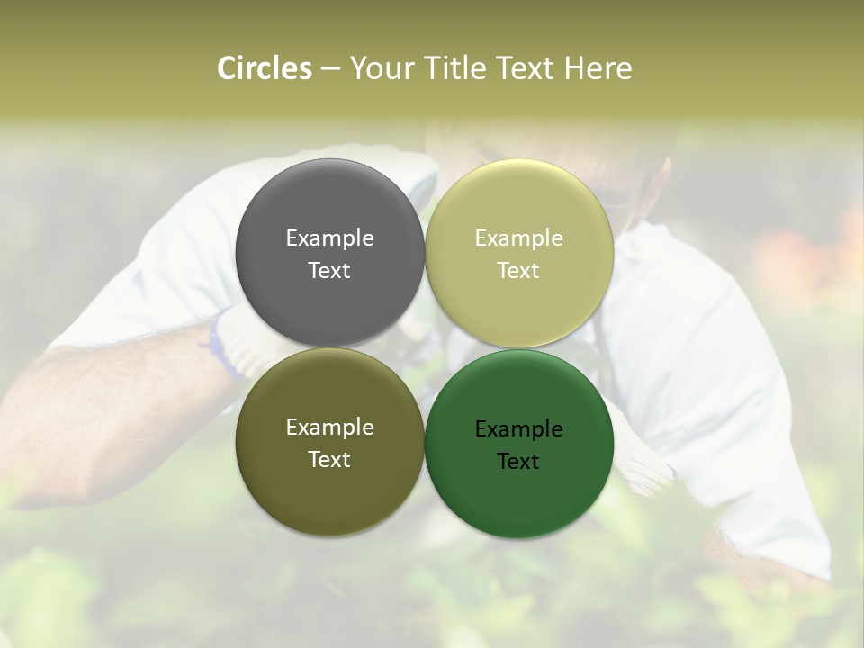 Secateurs Gardener Blue Collar PowerPoint Template