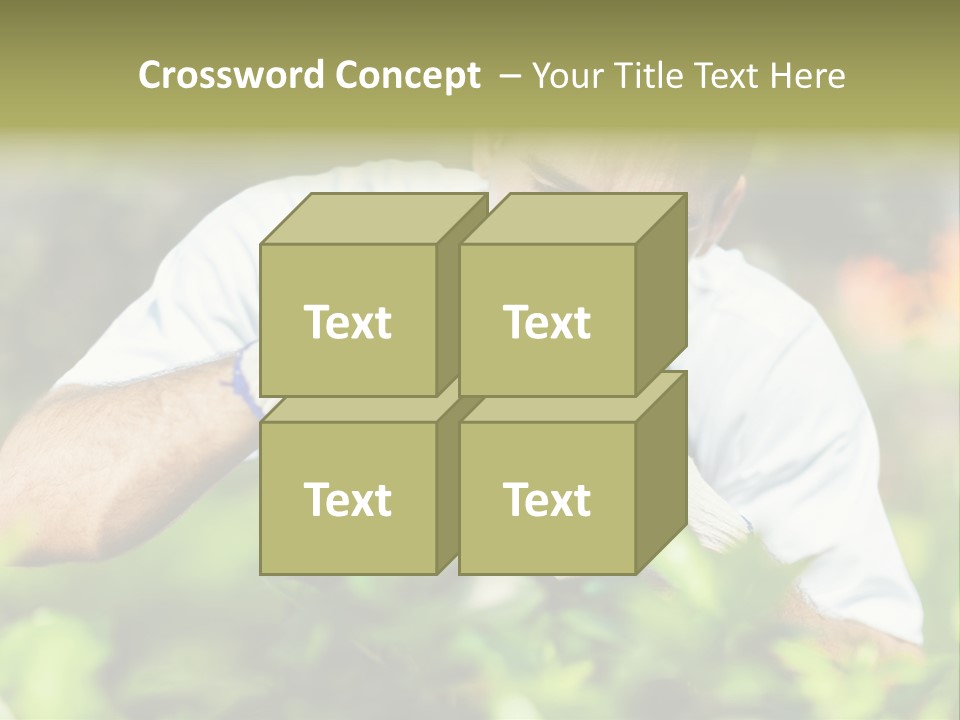 Secateurs Gardener Blue Collar PowerPoint Template