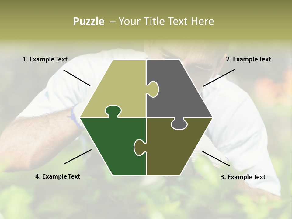 Secateurs Gardener Blue Collar PowerPoint Template