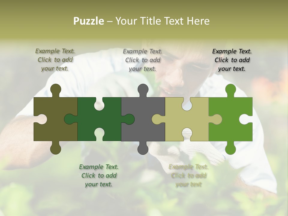 Secateurs Gardener Blue Collar PowerPoint Template