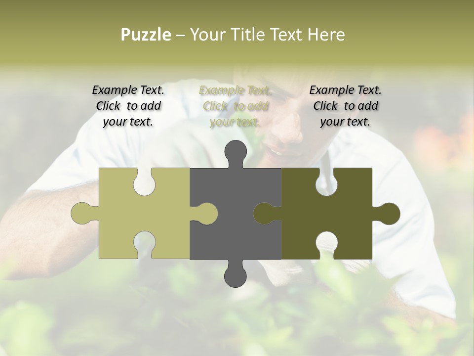 Secateurs Gardener Blue Collar PowerPoint Template