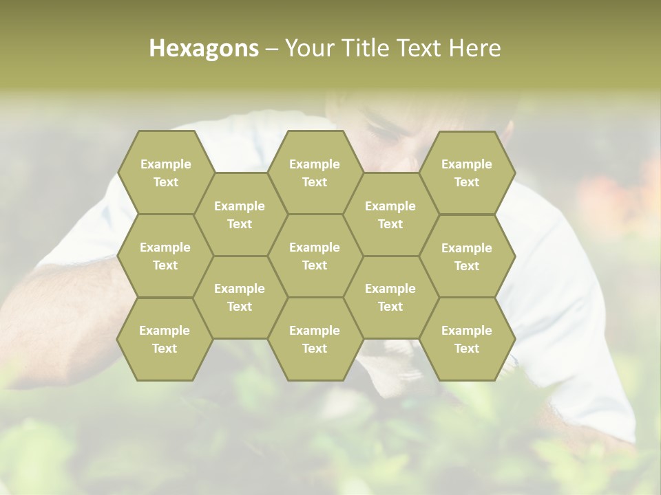 Secateurs Gardener Blue Collar PowerPoint Template