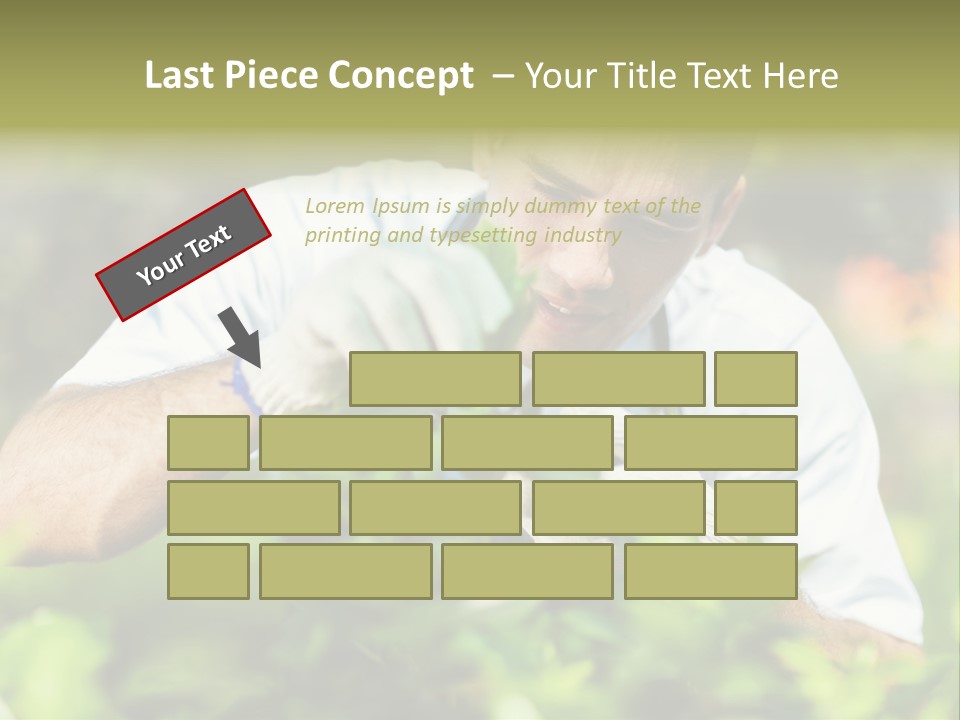 Secateurs Gardener Blue Collar PowerPoint Template