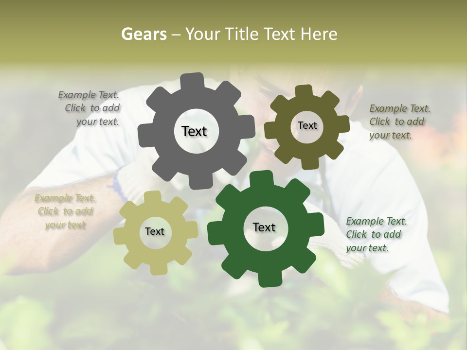Secateurs Gardener Blue Collar PowerPoint Template
