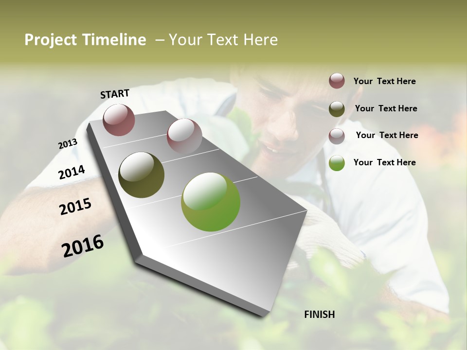 Secateurs Gardener Blue Collar PowerPoint Template