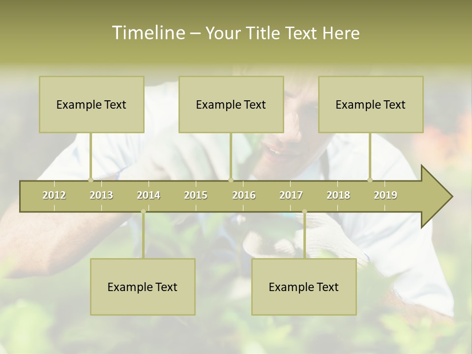 Secateurs Gardener Blue Collar PowerPoint Template