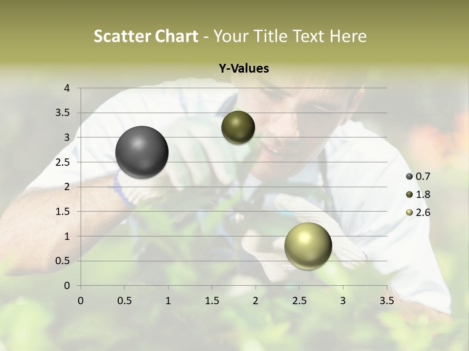 Secateurs Gardener Blue Collar PowerPoint Template
