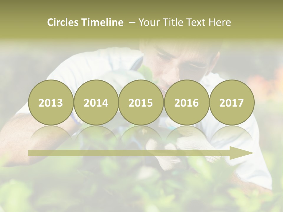 Secateurs Gardener Blue Collar PowerPoint Template