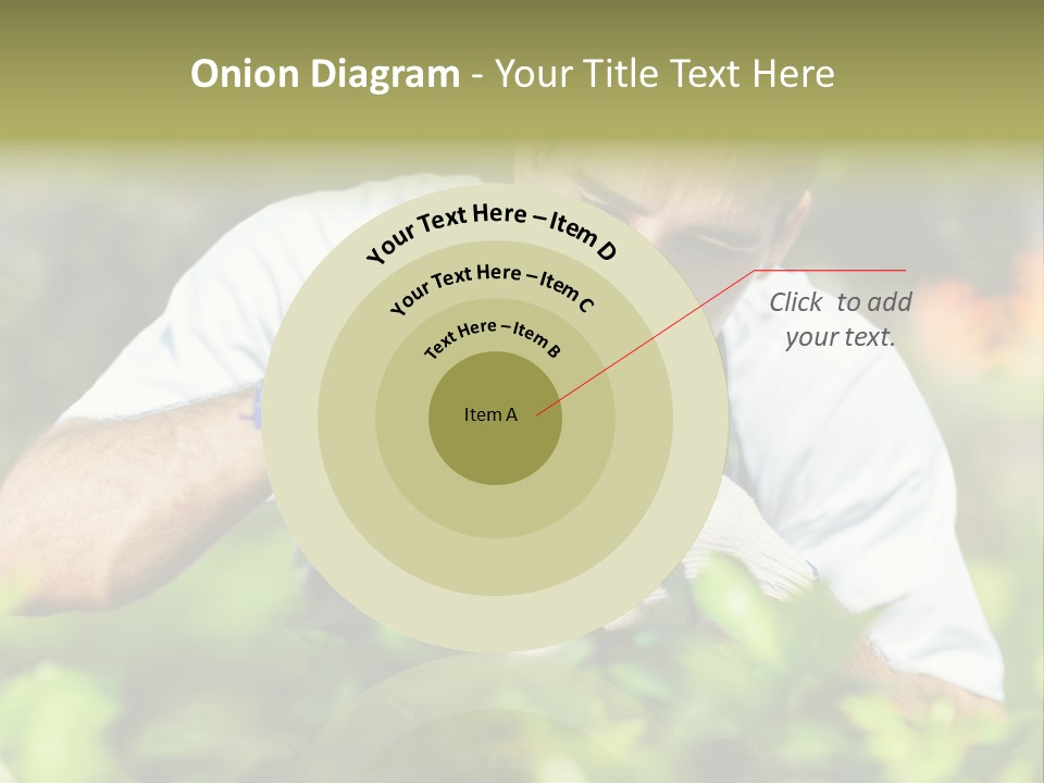 Secateurs Gardener Blue Collar PowerPoint Template