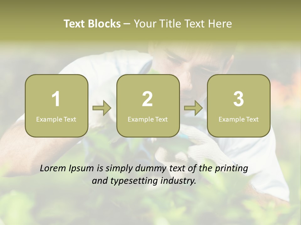 Secateurs Gardener Blue Collar PowerPoint Template