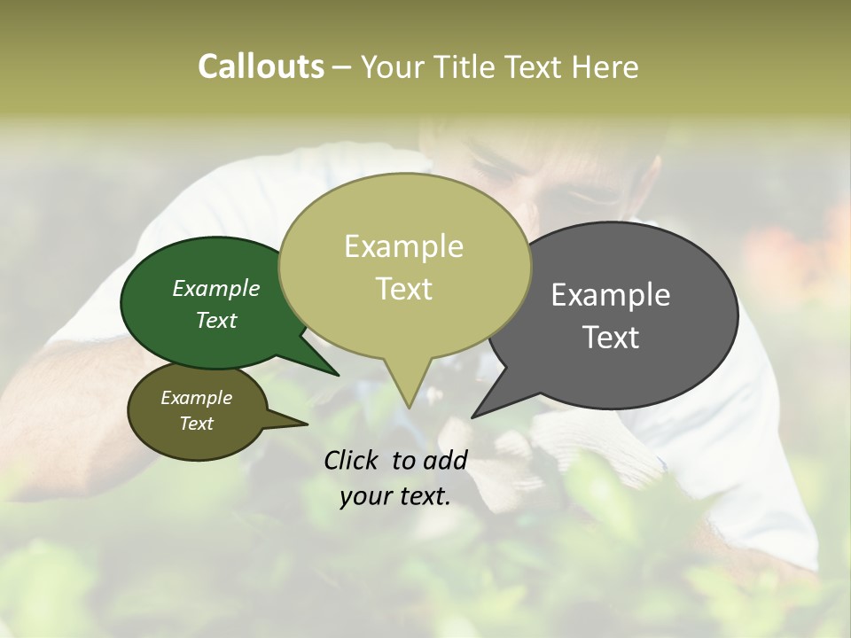 Secateurs Gardener Blue Collar PowerPoint Template