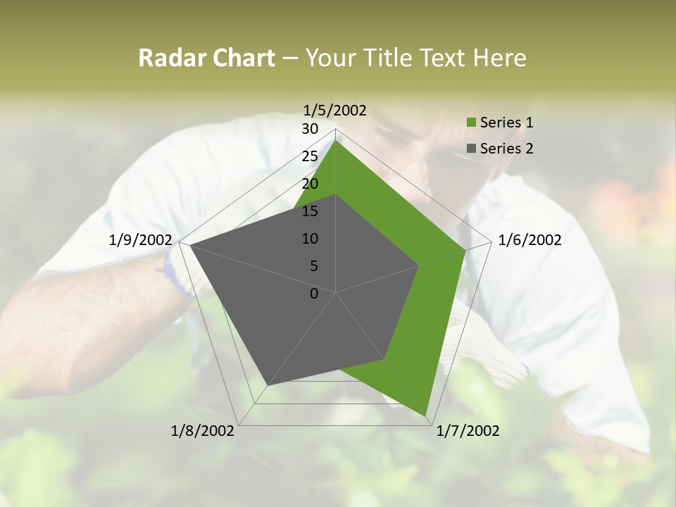 Secateurs Gardener Blue Collar PowerPoint Template