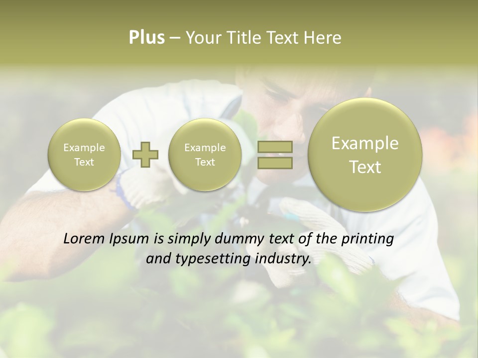 Secateurs Gardener Blue Collar PowerPoint Template