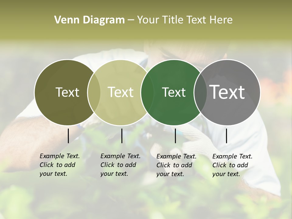 Secateurs Gardener Blue Collar PowerPoint Template