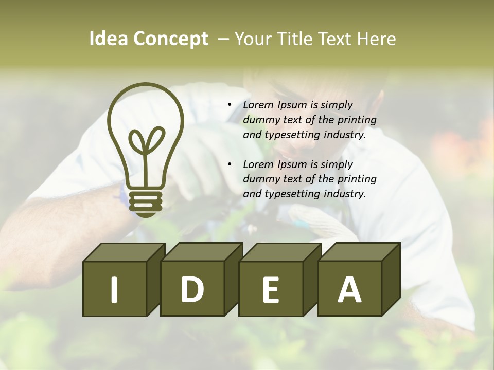 Secateurs Gardener Blue Collar PowerPoint Template