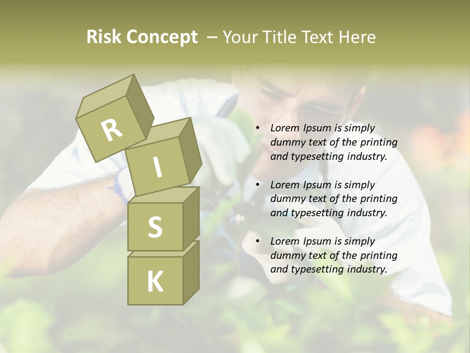 Secateurs Gardener Blue Collar PowerPoint Template