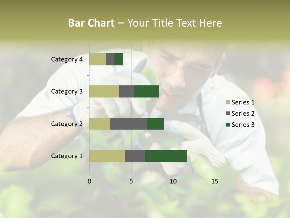 Secateurs Gardener Blue Collar PowerPoint Template