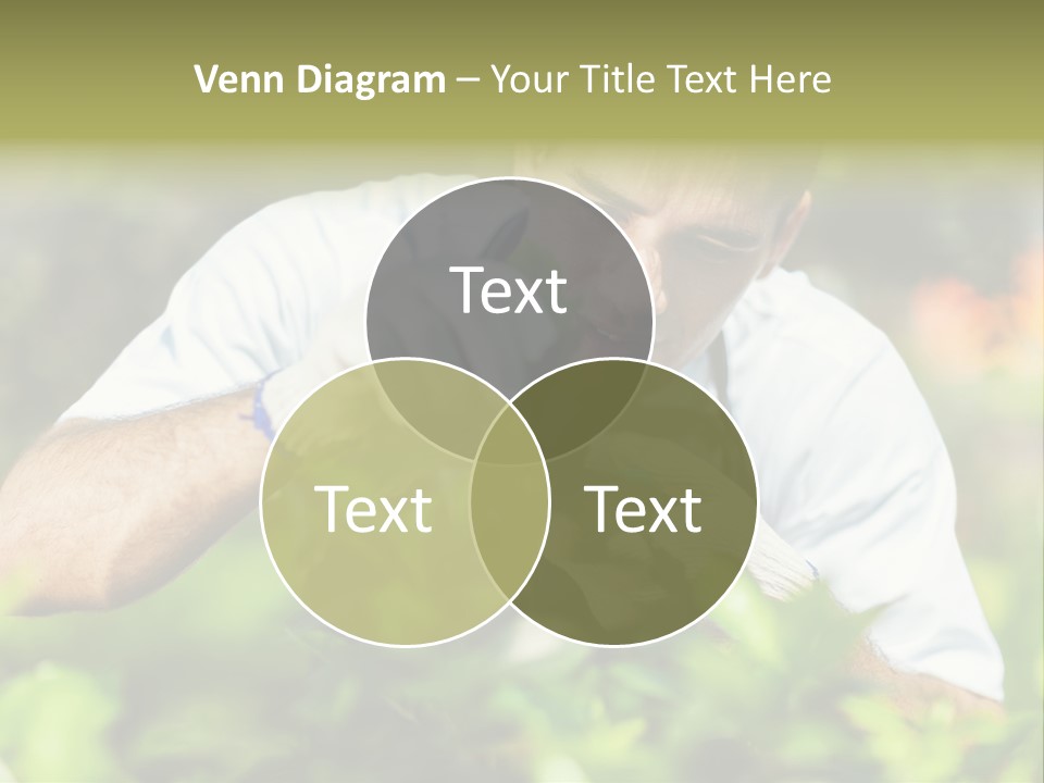 Secateurs Gardener Blue Collar PowerPoint Template