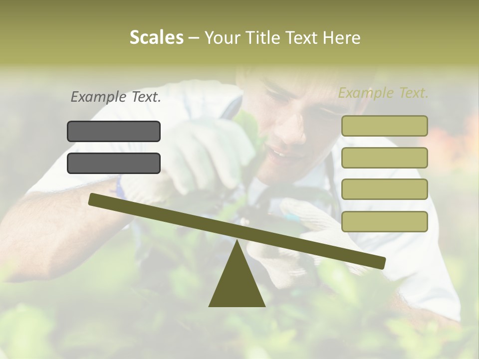 Secateurs Gardener Blue Collar PowerPoint Template