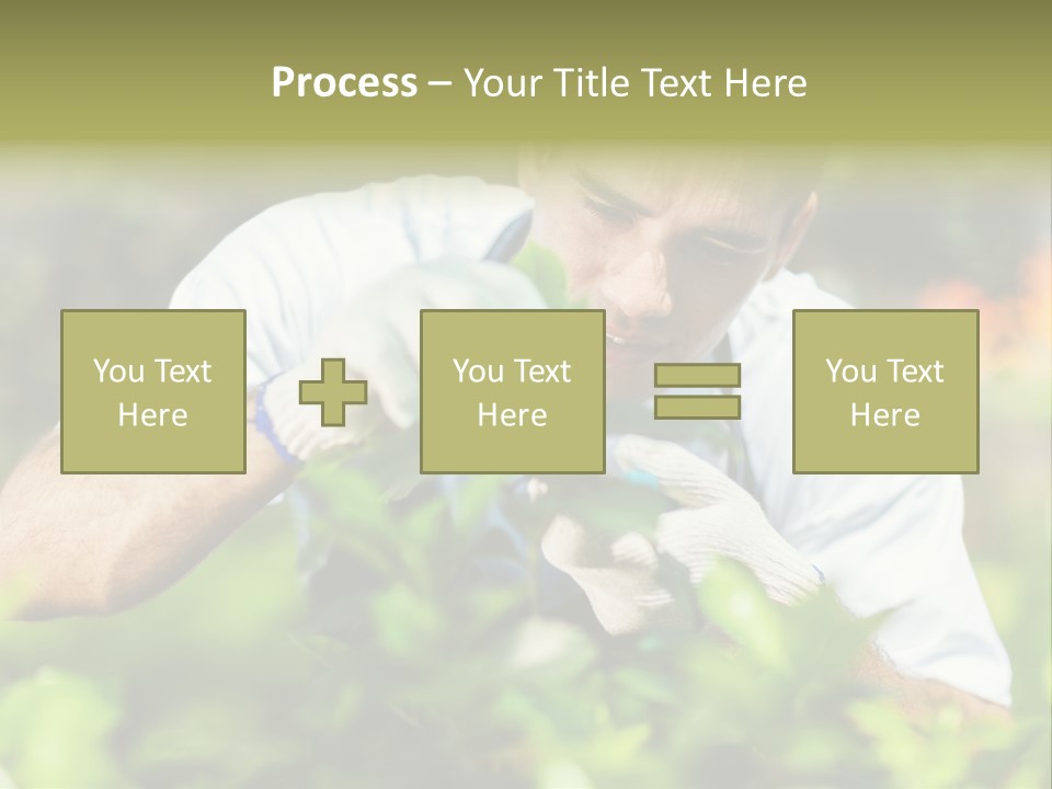 Secateurs Gardener Blue Collar PowerPoint Template
