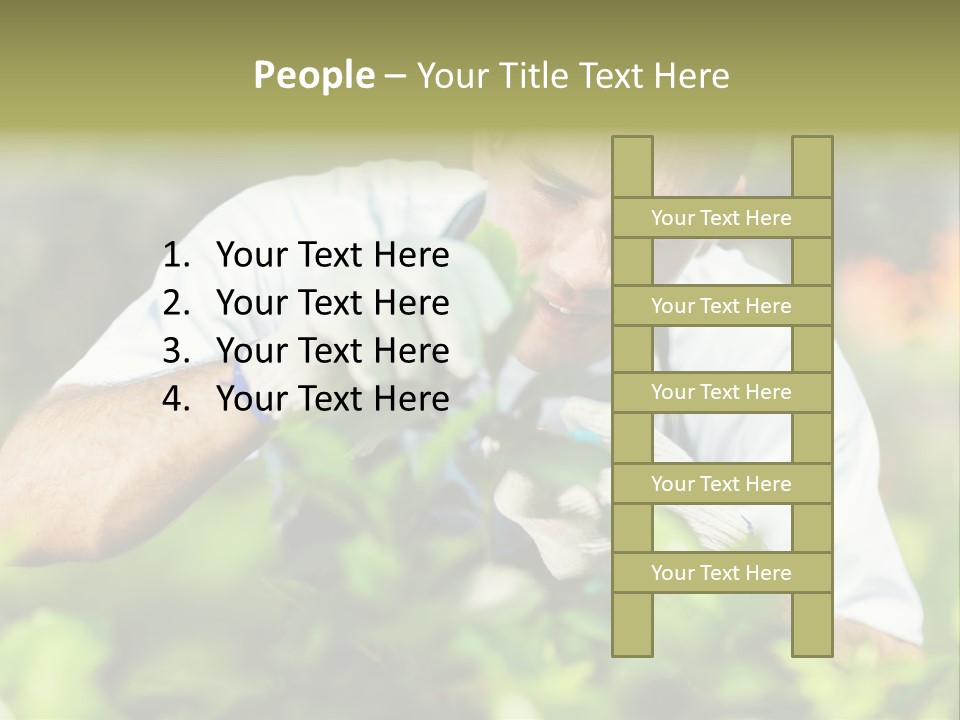 Secateurs Gardener Blue Collar PowerPoint Template
