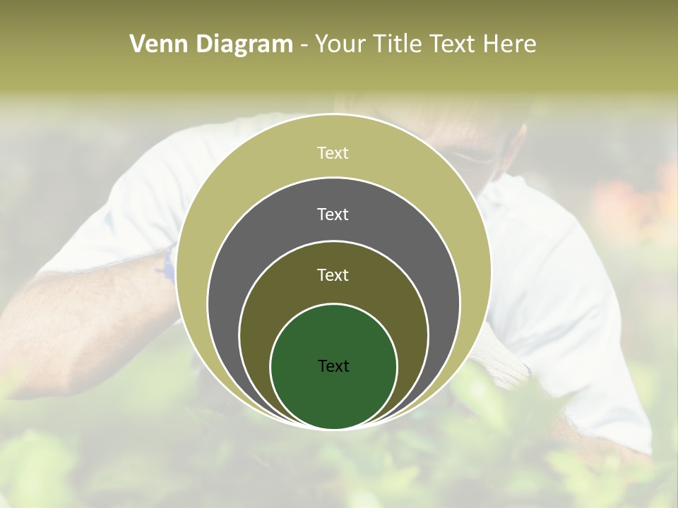 Secateurs Gardener Blue Collar PowerPoint Template