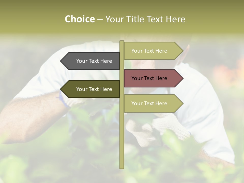 Secateurs Gardener Blue Collar PowerPoint Template