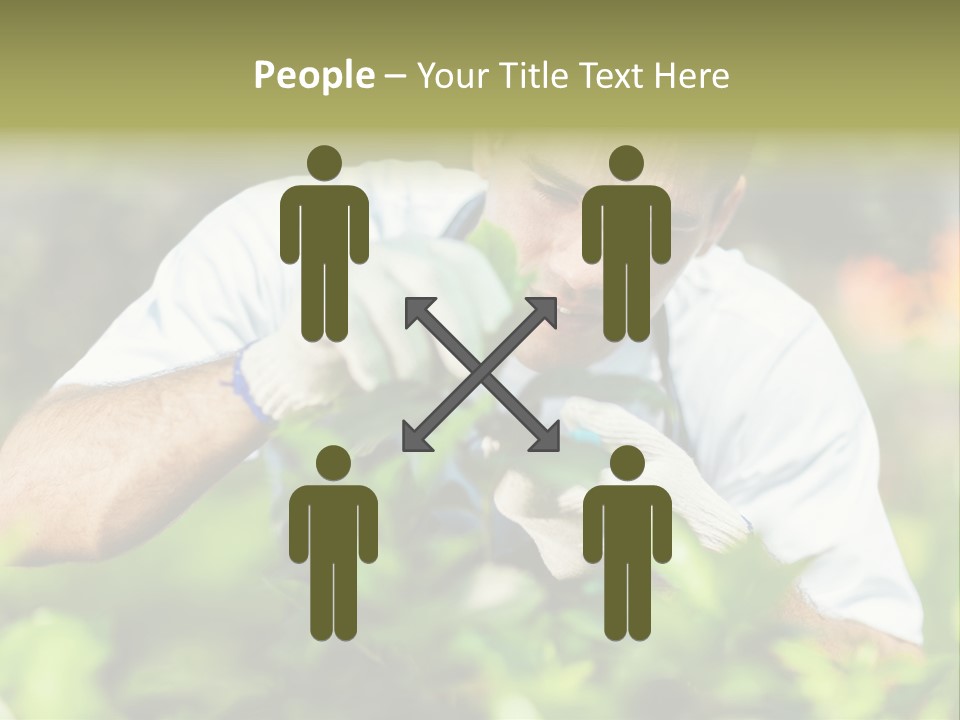 Secateurs Gardener Blue Collar PowerPoint Template