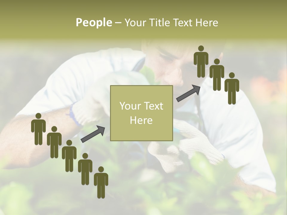 Secateurs Gardener Blue Collar PowerPoint Template