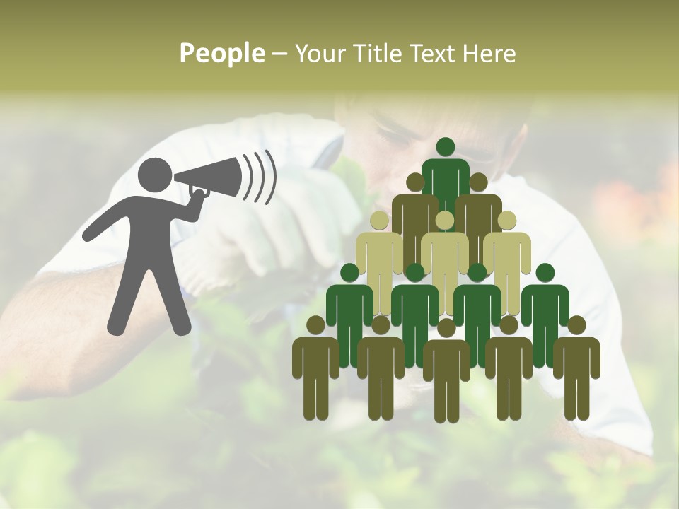 Secateurs Gardener Blue Collar PowerPoint Template