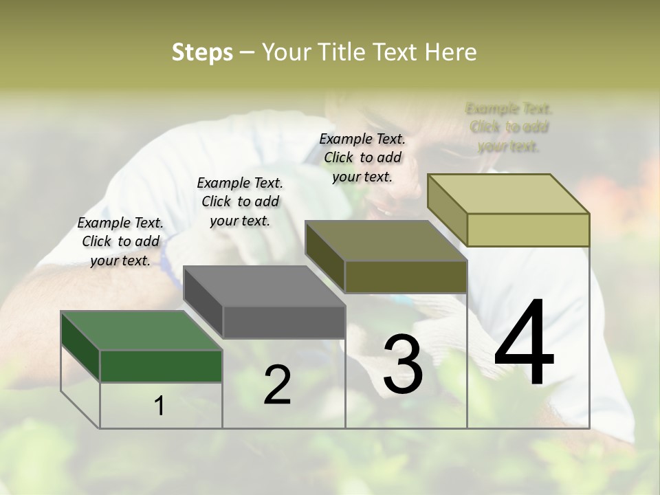 Secateurs Gardener Blue Collar PowerPoint Template